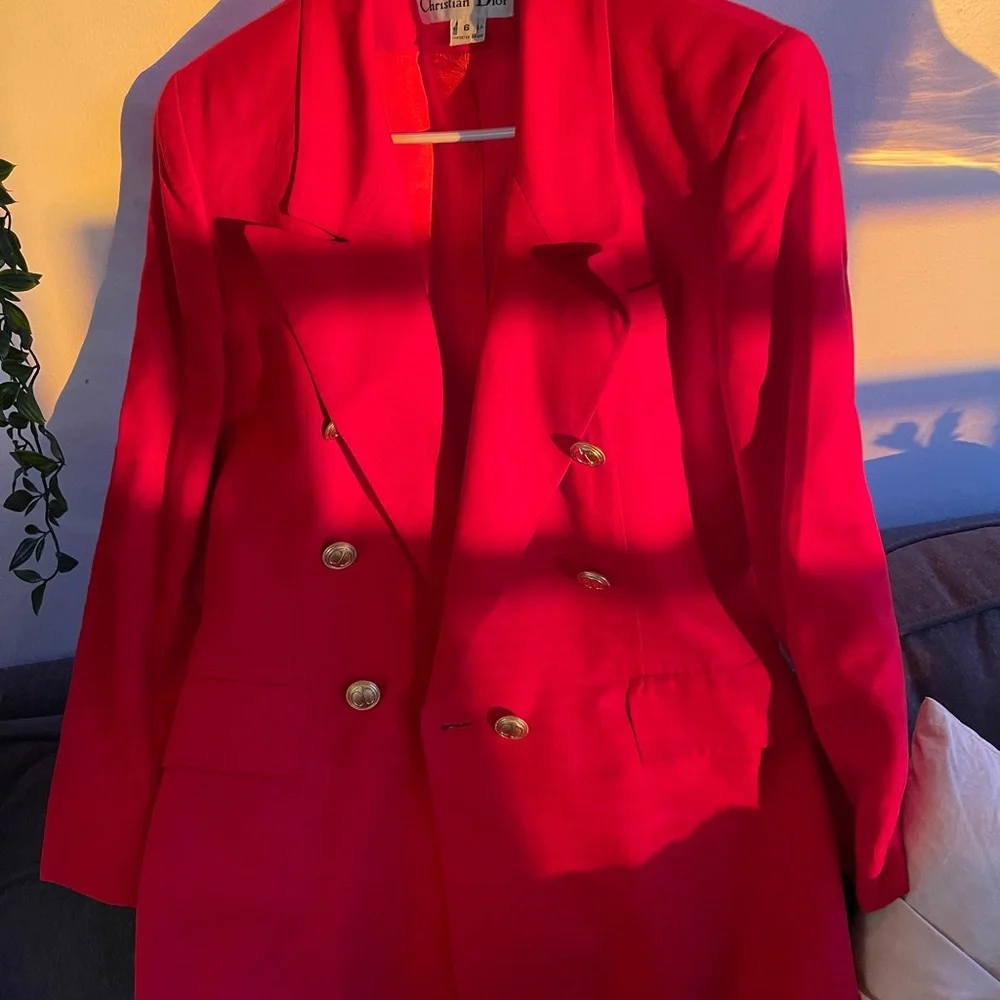 CHRISTIAN DIOR double breasted BLAZER WITH GOLD BUTTON SIZE 6🔥